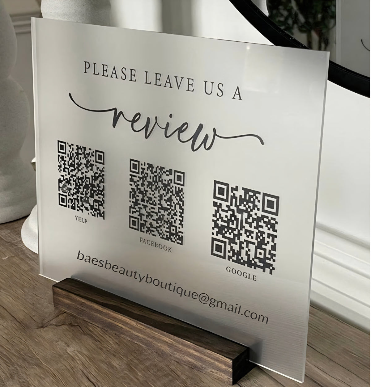Acrylic QR plaque